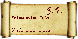 Zelmanovics Irén névjegykártya
